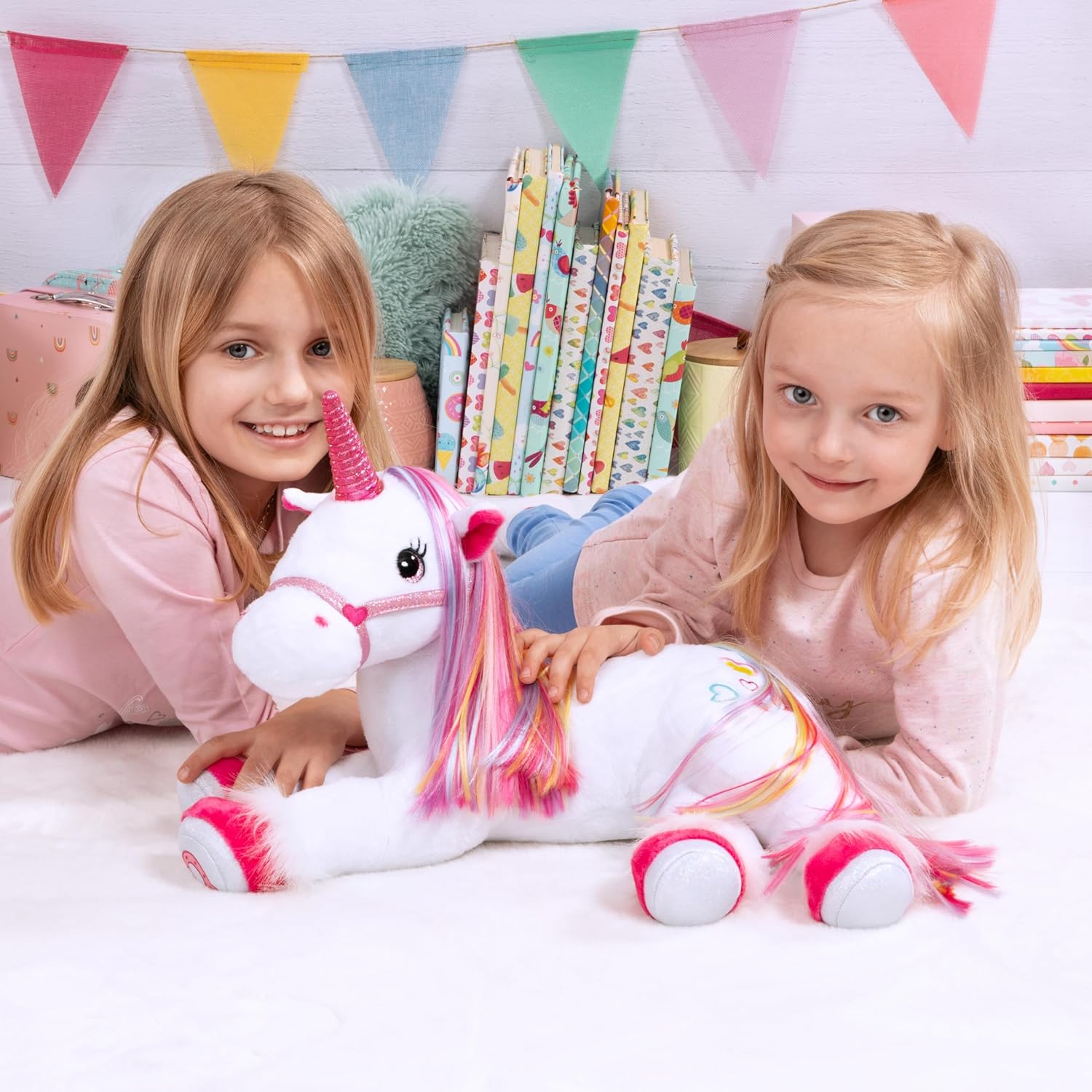 Bayer Design Magical Plush Unicorn – Interactive Light & Sound Toy (Model 69536AA) - Colorland Toys