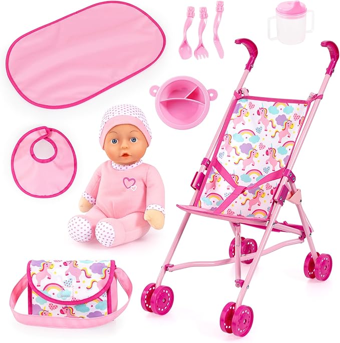 Bayer Dolls Buggy Set With 30Cm Doll & Accessories 30585AB - Colorland Toys