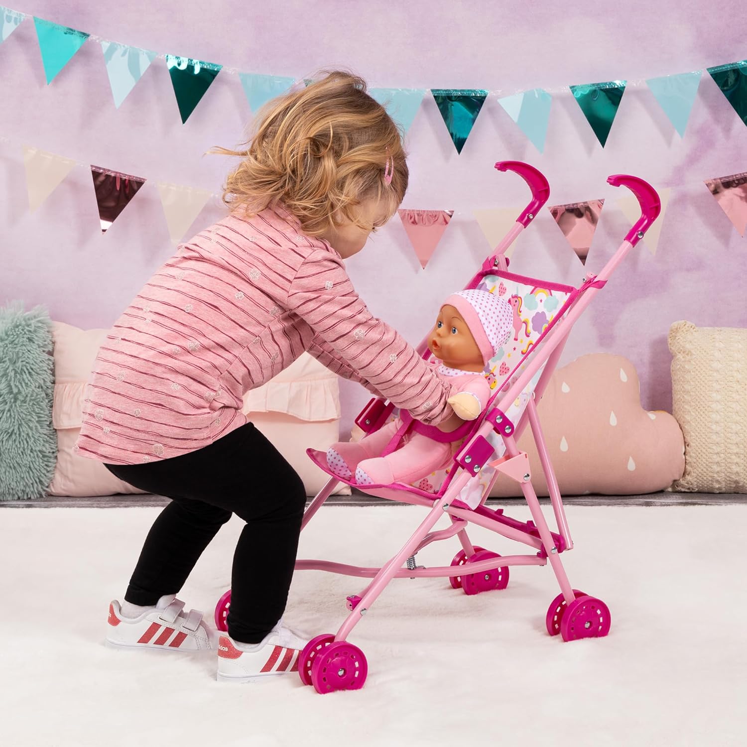 Bayer Dolls Buggy Set With 30Cm Doll & Accessories 30585AB - Colorland Toys