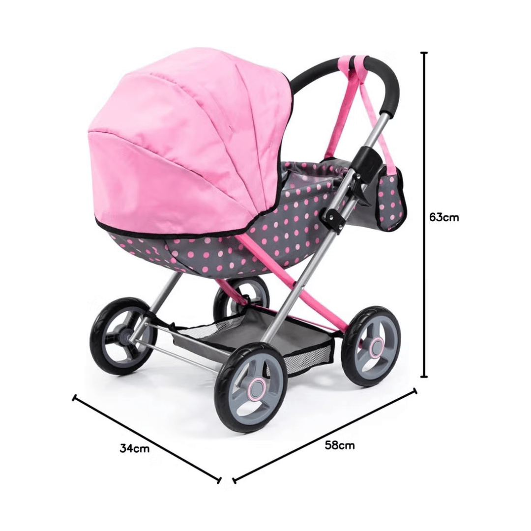 Bayer Design Dolls Pram Cosy - Polka Dot Grey Pink, Fairy — image 8
