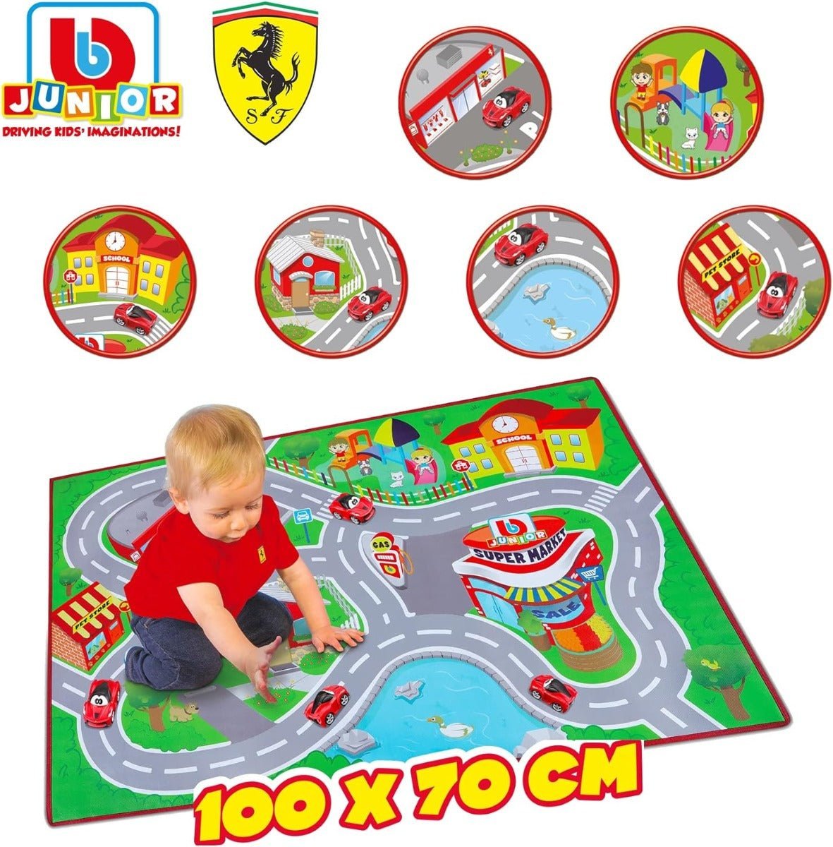 BBJunior Ferrari Junior City Playmat 16 - 85008 - Colorland Toys