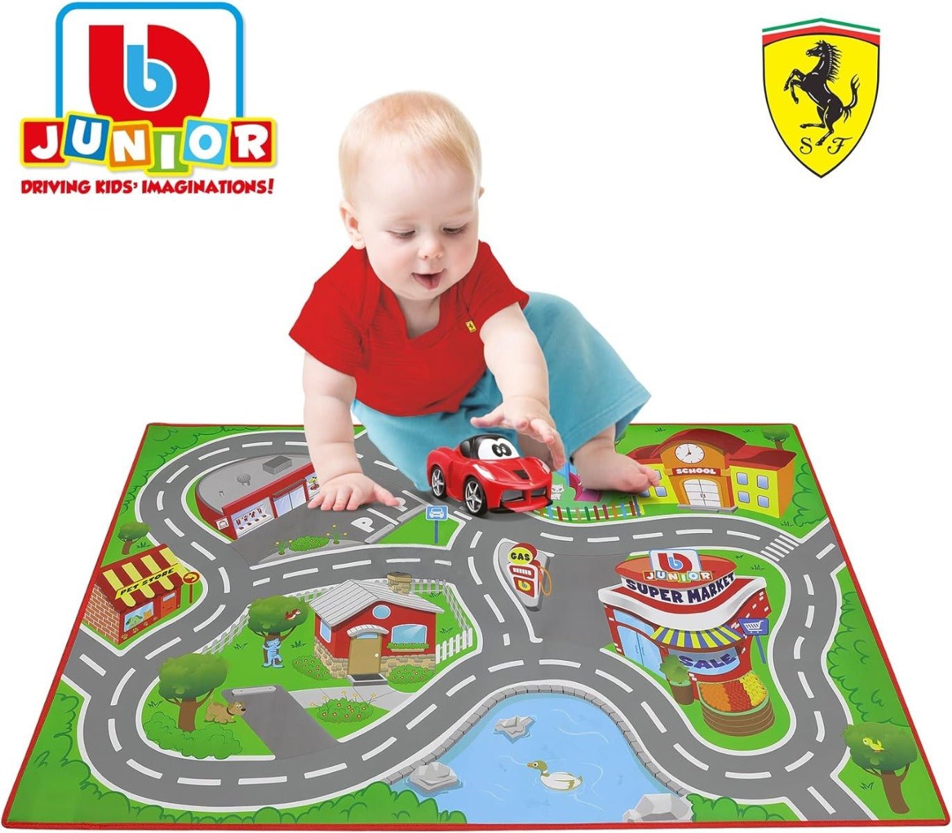BBJunior Ferrari Junior City Playmat 16 - 85008 - Colorland Toys