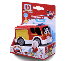 BBJunior Police Car, Fire Truck, Ambulance Free Wheeling 16 - 89110 - Colorland Toys