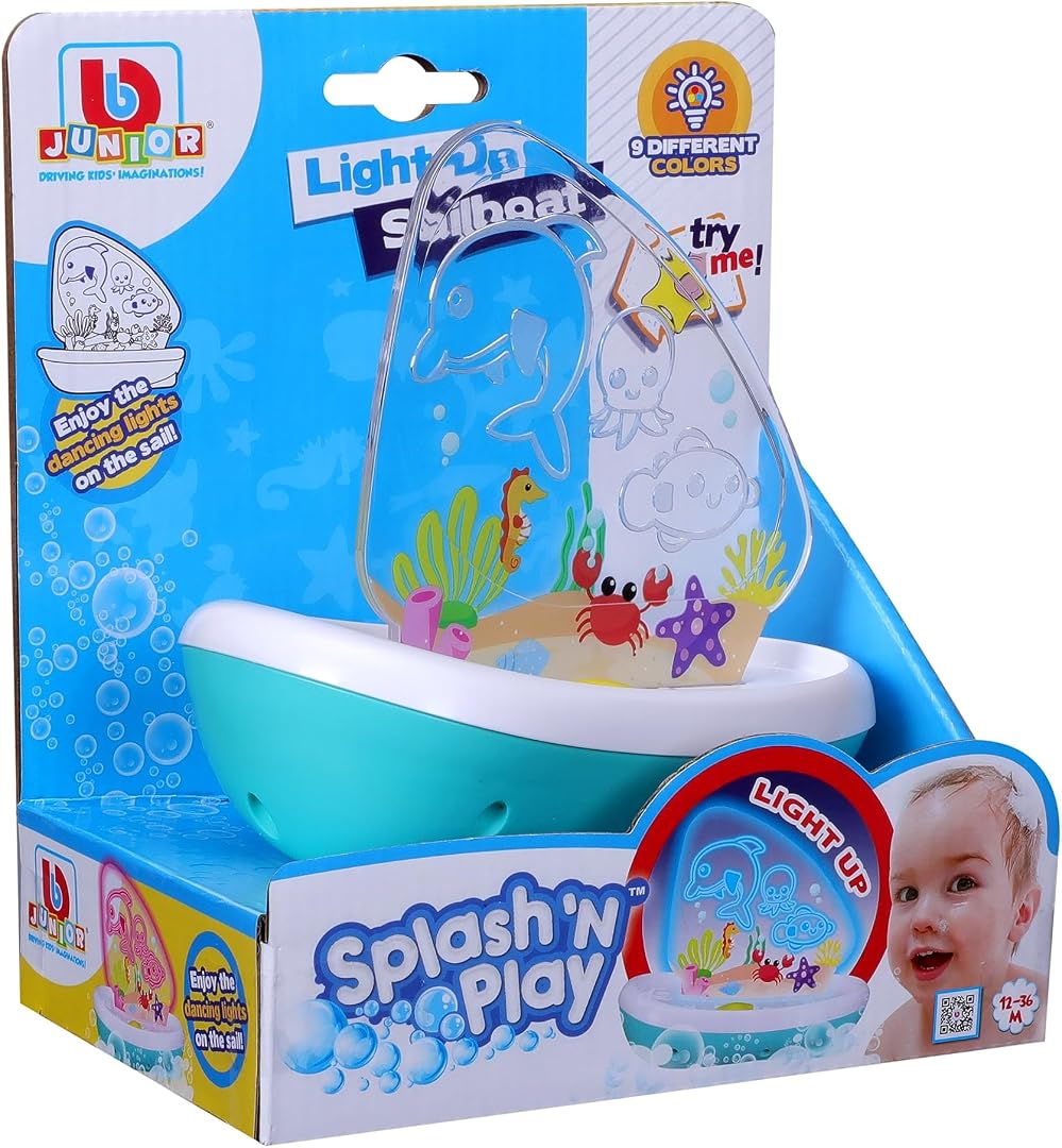 BBJunior Splash N Play Light Up Sail Boat 16-89022 - Colorland Toys
