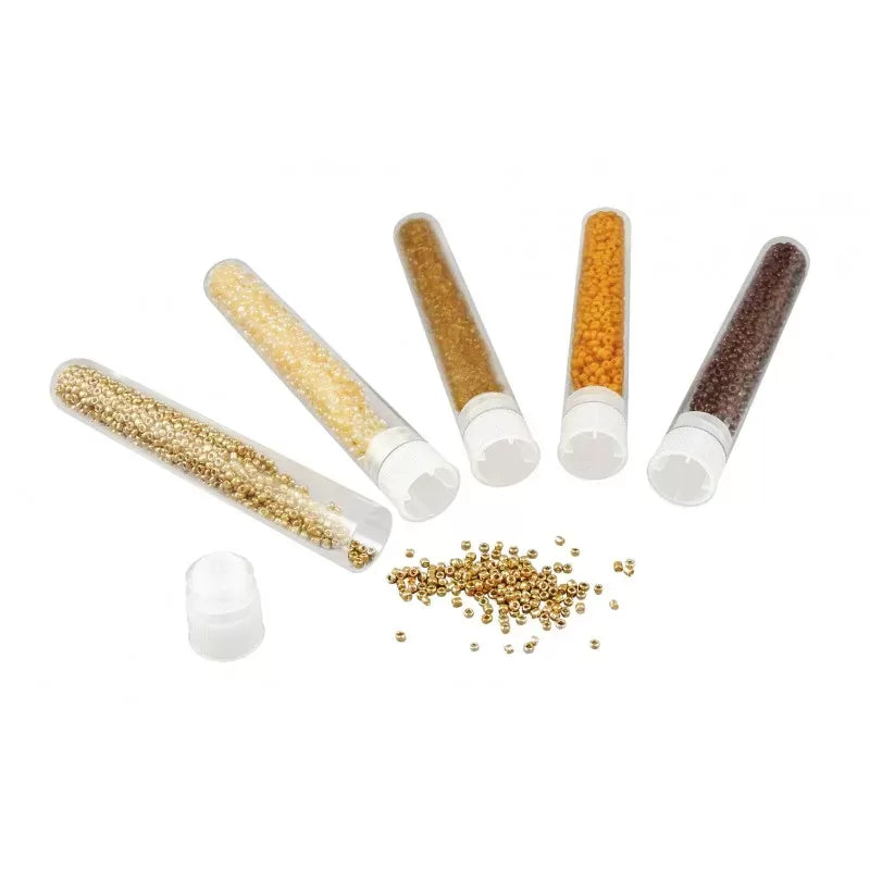 Buki Bead Tubes Gold & Brown PE009