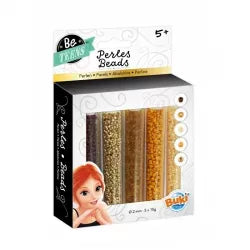 Buki Bead Tubes Gold & Brown PE009