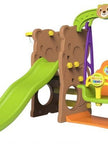 Bear-Themed Slide with Swing and Basketball Hoop – CHD161