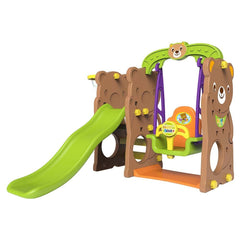 Bear - Themed Slide with Swing and Basketball Hoop – CHD161 - Colorland Toys