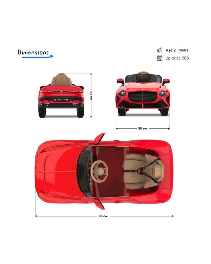 Bentley Bacalar Ride On 12V Red SMB1008 - Colorland Toys
