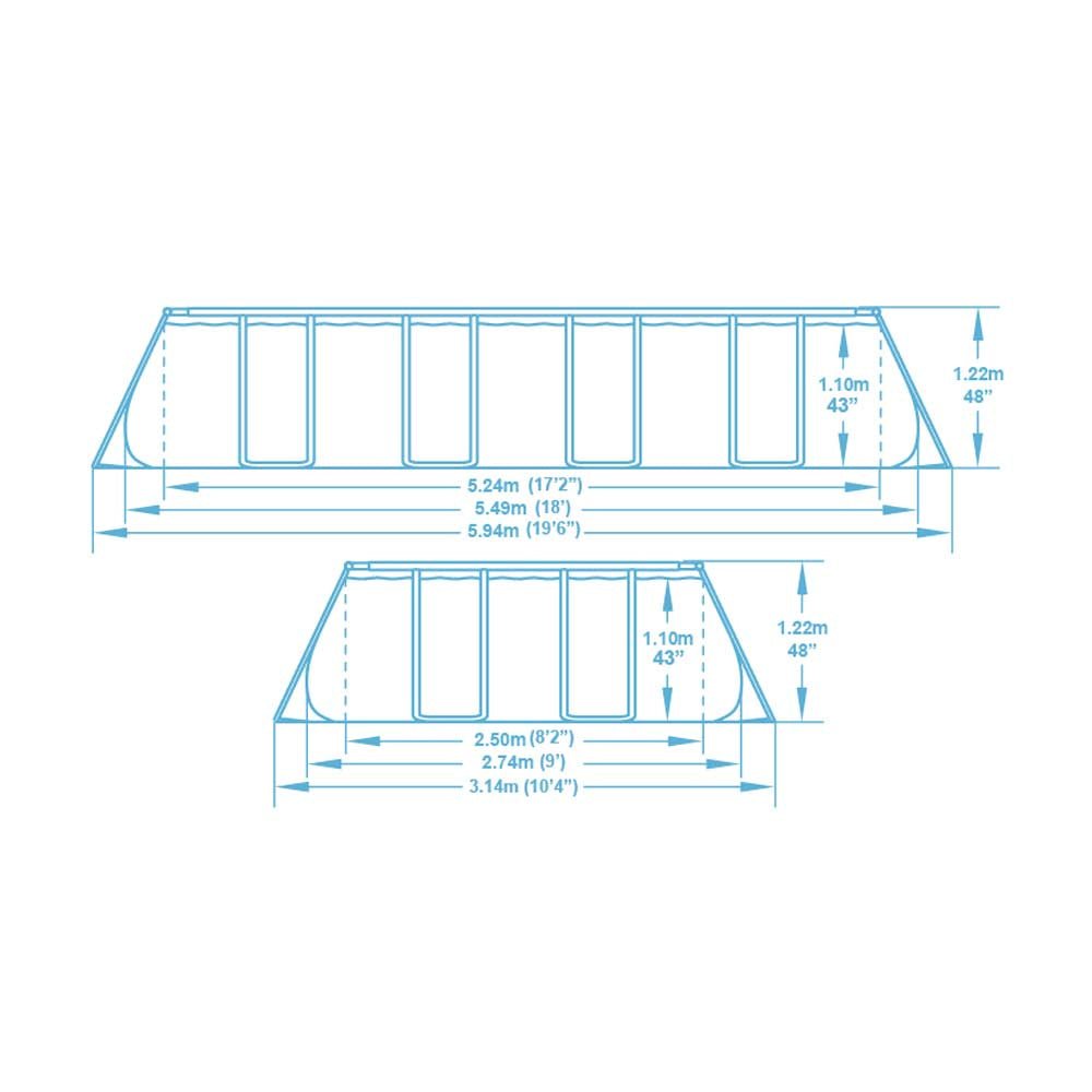 Bestway Above Ground Frame Pool Rectangular 5.49mx2.74mx1.22m 56466 — image 7