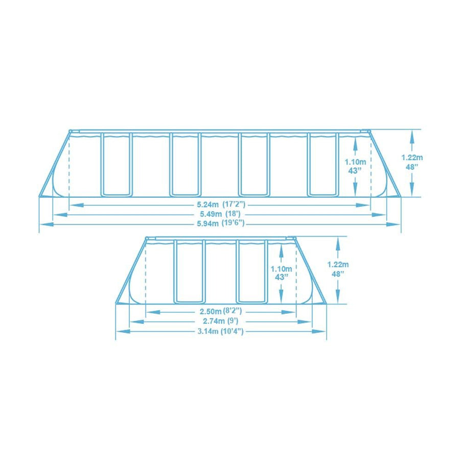 Bestway Above Ground Frame Pool Rectangular 5.49mx2.74mx1.22m 56466 — image 7