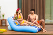 Bestway Blissfull Drifter Pool Lounger with Textile Cover 176 x 107 cm