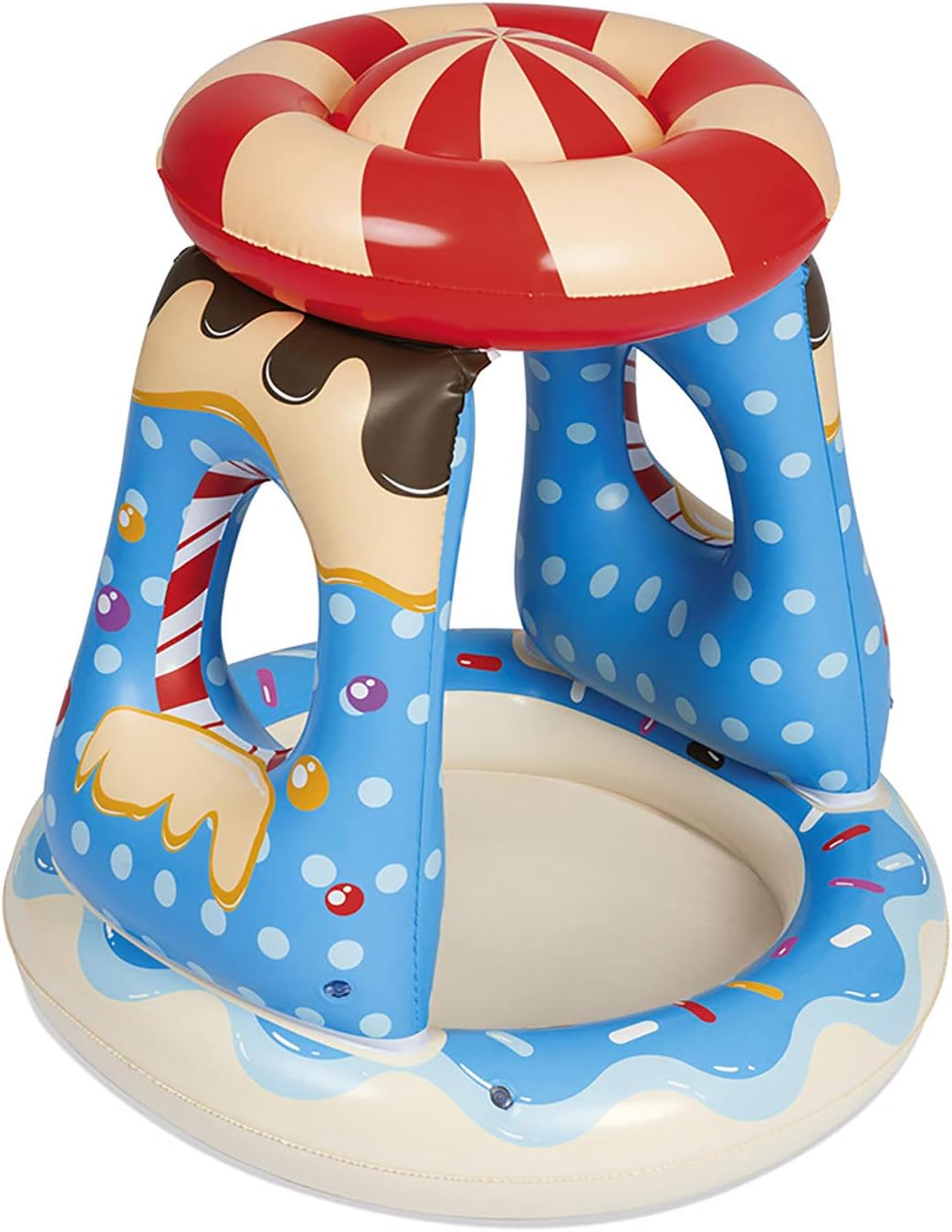 Bestway Candyville Inflatable Shaded Paddling Pool 91cm x 91cm x 89cm 52270 - Colorland Toys