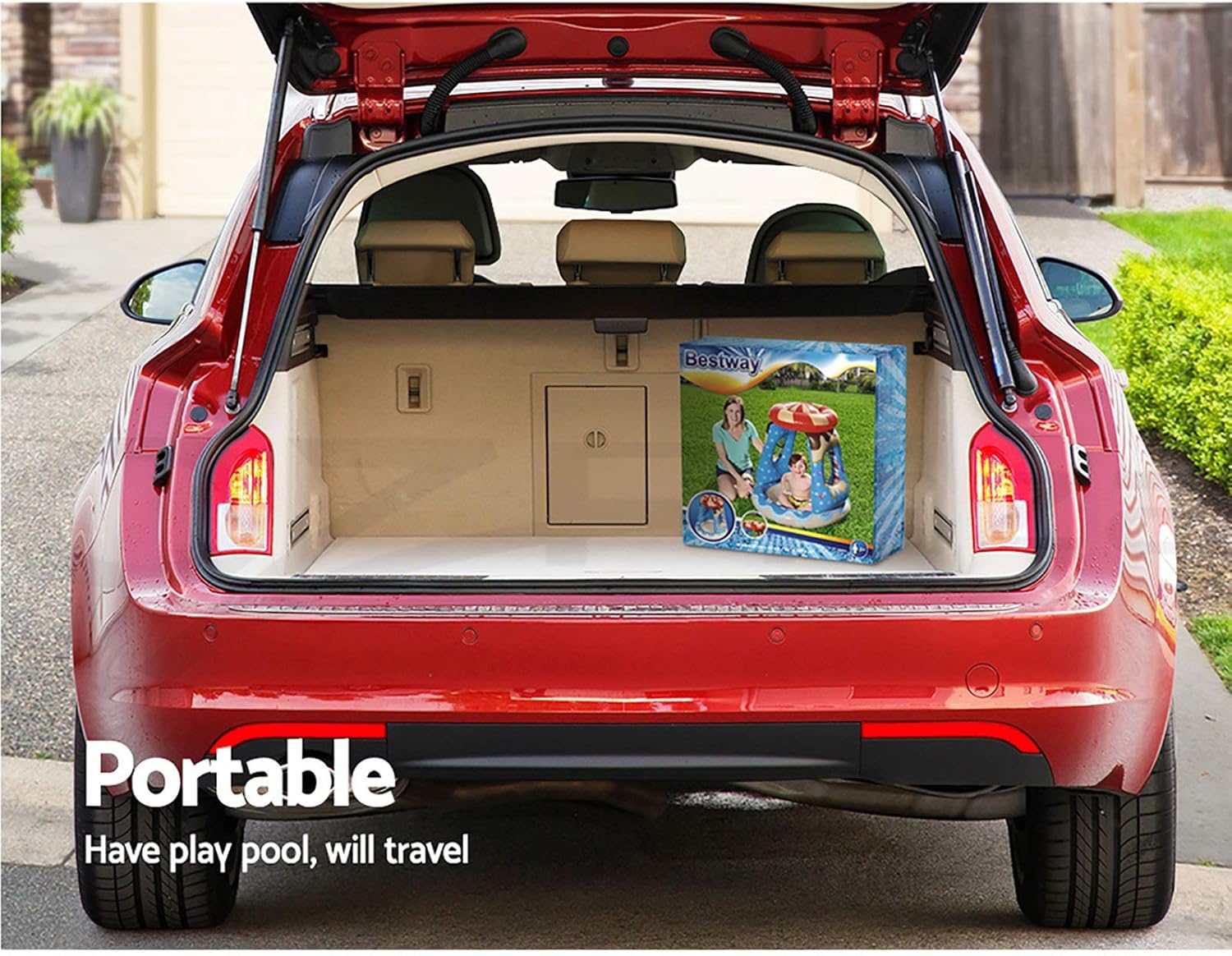 Bestway Candyville Inflatable Shaded Paddling Pool 91cm x 91cm x 89cm 52270 - Colorland Toys