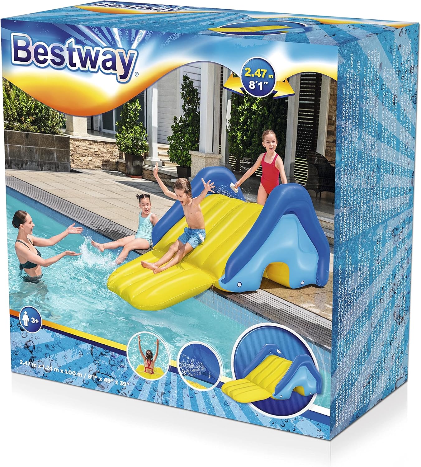 Bestway Extra - Wide Pool Slide 2.47m x 1.24m x 1m 52453 - Colorland Toys