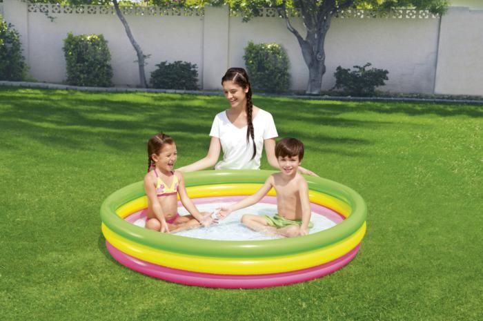مجموعة حمام سباحة صيفية قابلة للنفخ بثلاث حلقات من Bestway مقاس 60 × 12 بوصة 51103 — image 2