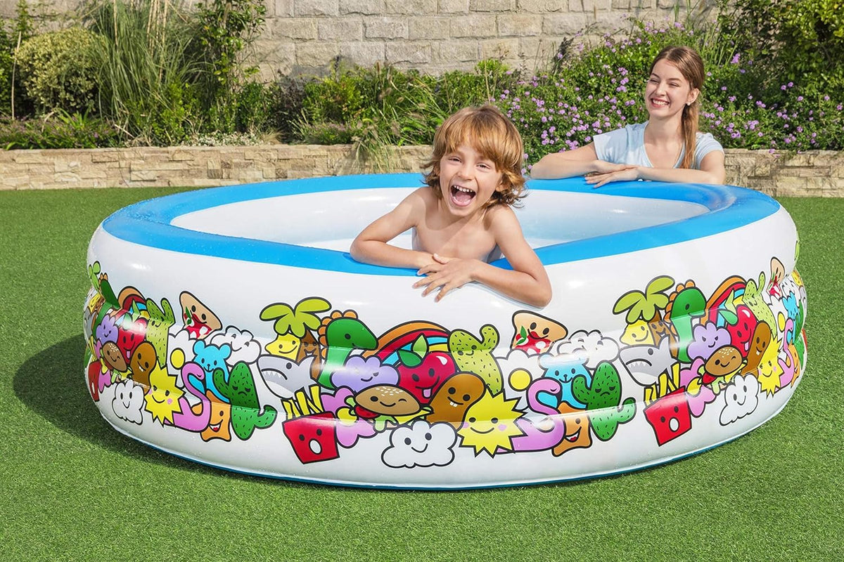 حوض سباحة قابل للنفخ بثلاث حلقات من بيست واي، 1.96 متر × 53 سم، 51122 — image 5