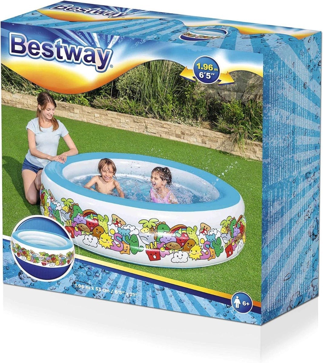 Bestway Inflatable Play Pool 3 - Ring 1.96mx53cm 51122 - Colorland Toys