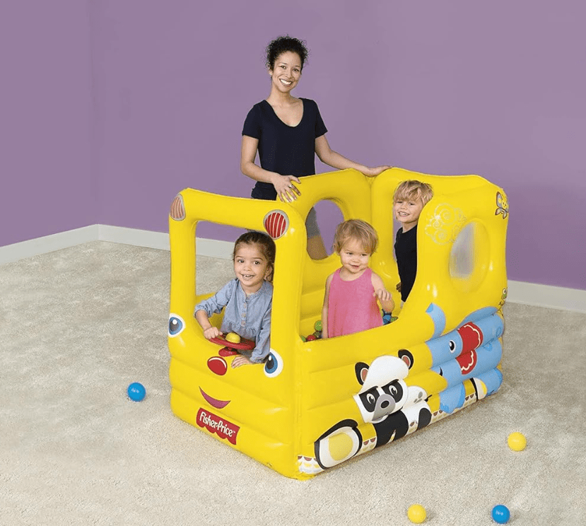 Bestway Lil' Learner School Bus Playcenter Fisher Price 54x38x38 inch 93506 — image 4