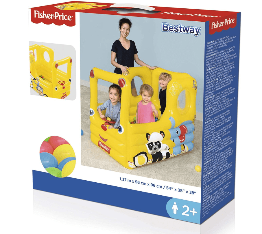 Bestway Lil' Learner School Bus Playcenter Fisher Price 54x38x38 inch 93506 — image 1