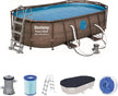 Bestway Oval Above Ground Pool With Swim Vista Porthole 5.49mx2.74mx1.22m 56716