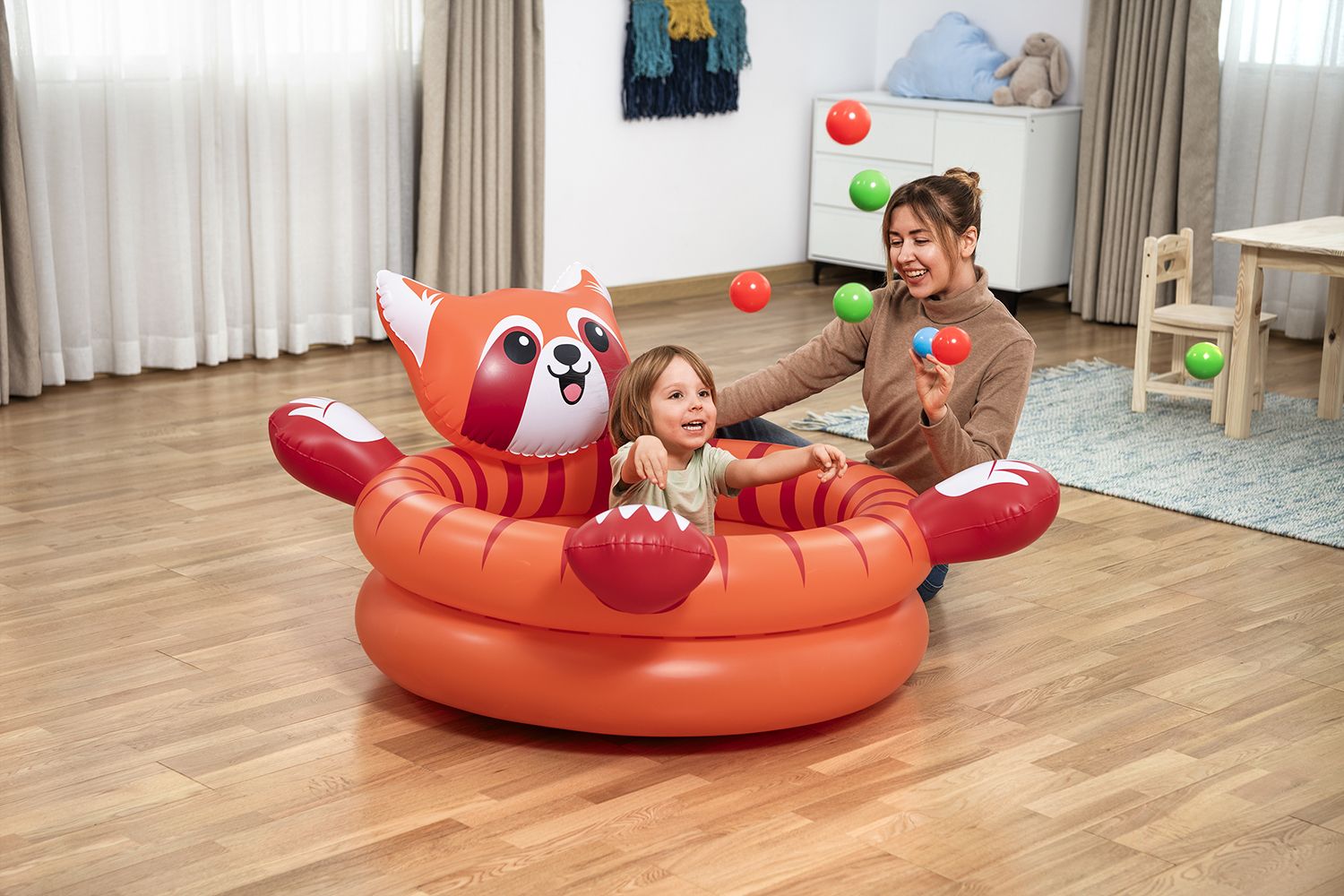 Bestway Playful Red Panda Ball Pit 107cm x 94cm x 58cm 52702 - Colorland Toys