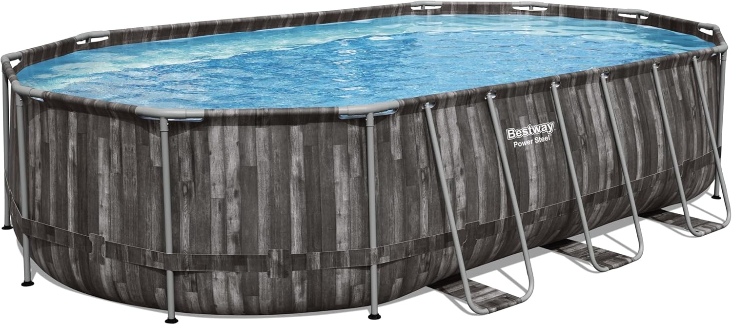 Bestway - Power Steel Oval Pool 6.10x3.66x1.22m 5611R - Colorland Toys