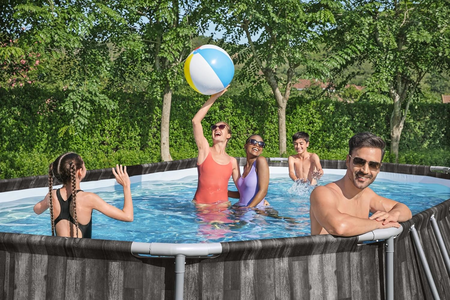 Bestway - Power Steel Oval Pool 6.10x3.66x1.22m 5611R - Colorland Toys