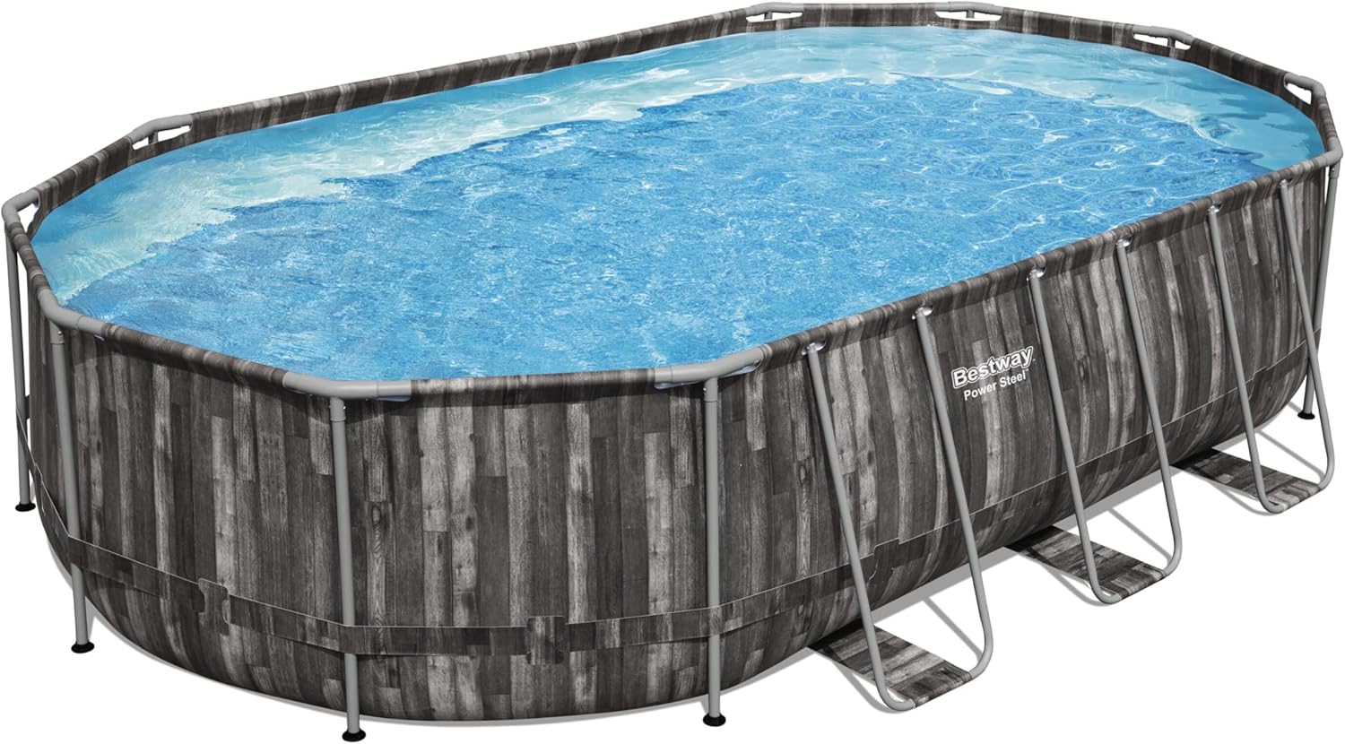 Bestway - Power Steel Oval Pool 6.10x3.66x1.22m 5611R - Colorland Toys