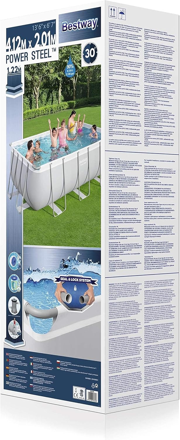 Bestway Above Ground Frame Pool Rectangular 4.12mx2.01x1.22m 56456 — image 3
