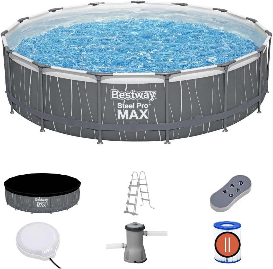 Bestway Steel Pro Max Led 15x42 Round Pool Set 4.57m x 1.07m 561GD - Colorland Toys