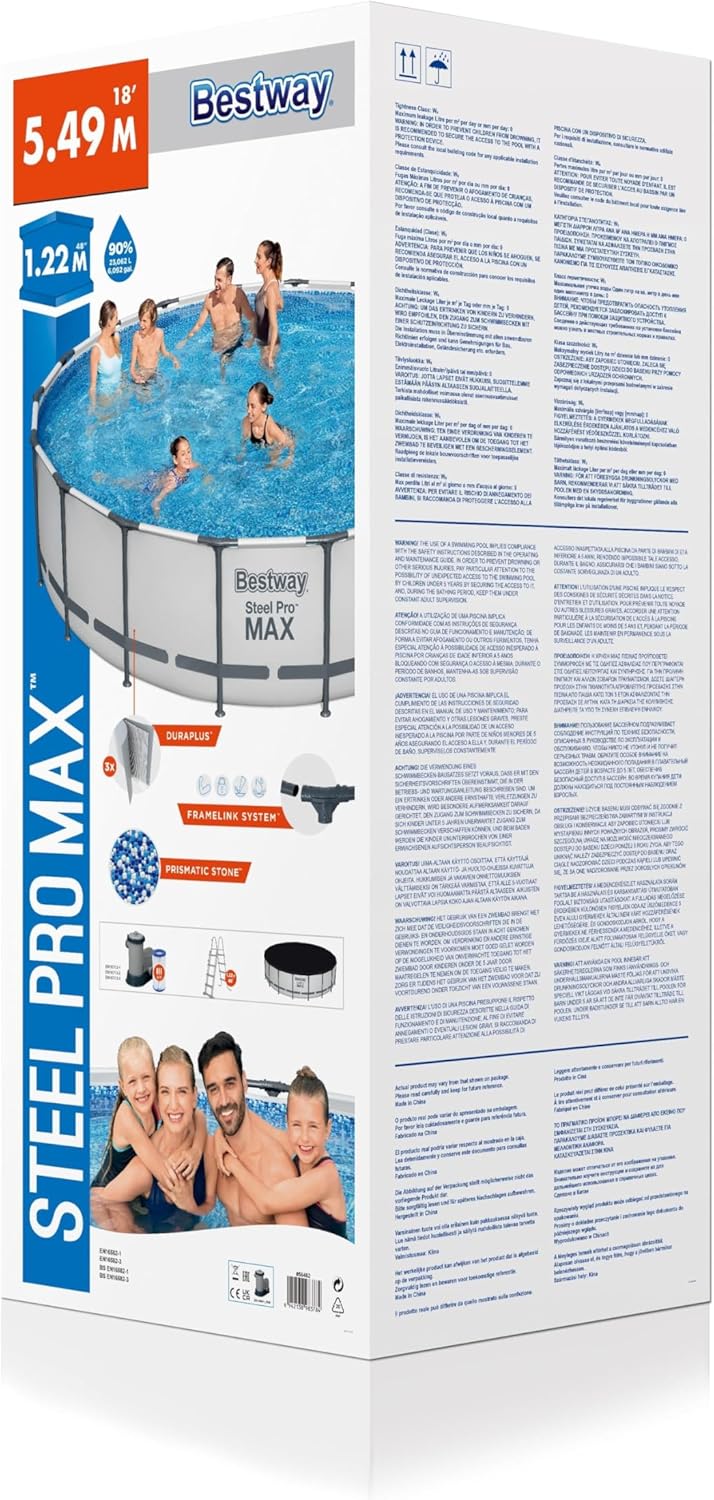 Bestway Steel Pro Max Round Frame Pool 5.49m x 1.22m 56462 - Colorland Toys