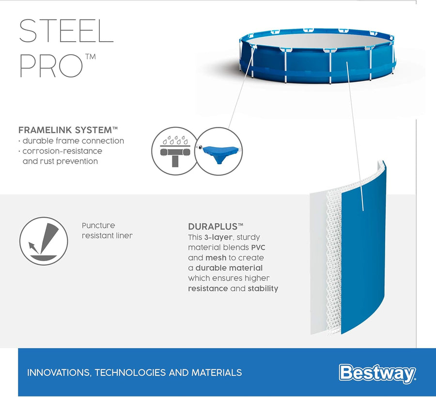 Bestway - حوض سباحة ستيل برو 305x76 سم 56677/56677N — image 9