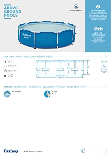 Bestway - حوض سباحة ستيل برو 305x76 سم 56677/56677N — image 3