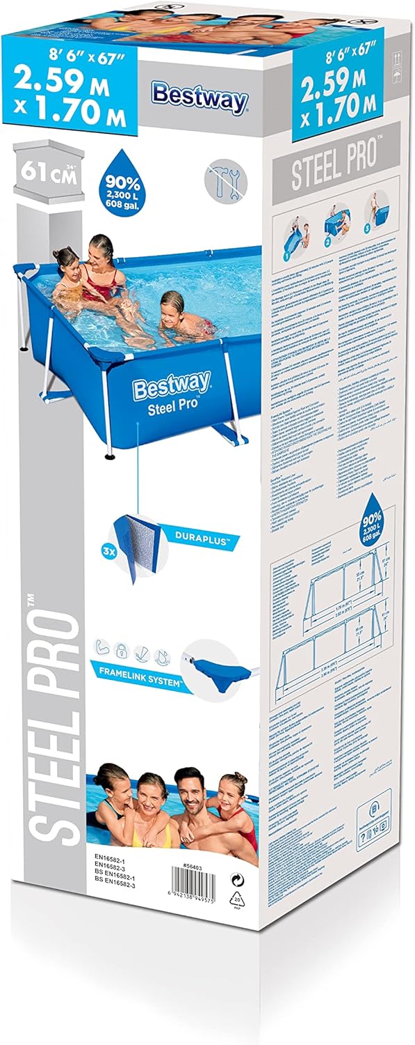 Bestway Steel Pro Rectangular Deluxe Frame Pool 3mx2.01mx66cm 56411 — image 6
