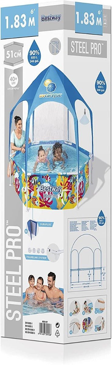 Bestway Steel Pro UV Careful Splash-in-Shade Play Pool 1.83mx51cm 5618T — image 9