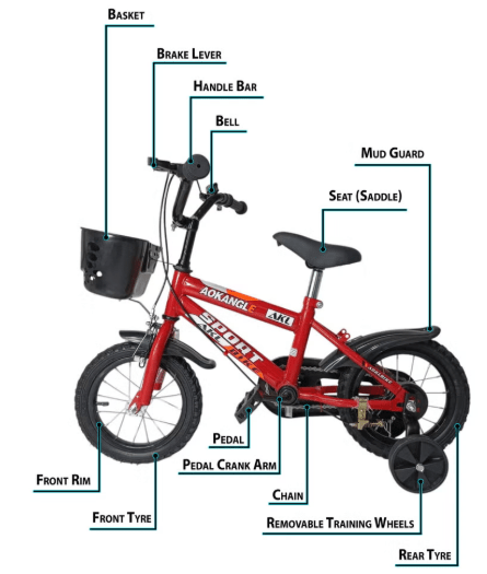 Bicycle 12inch Red 100 - 2 - 12 - Colorland Toys