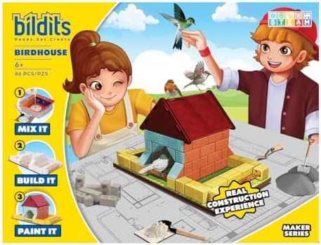 Bildits BirdHouse DIY Kit – 150-Piece Real Brick Birdhouse Set — image 7
