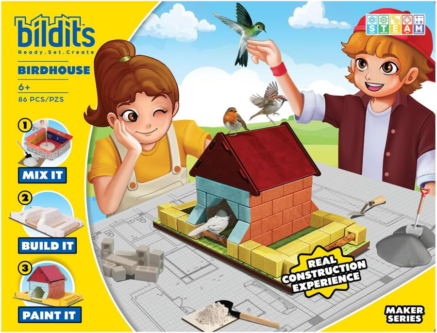 Bildits BirdHouse DIY Kit – 150-Piece Real Brick Birdhouse Set — image 1