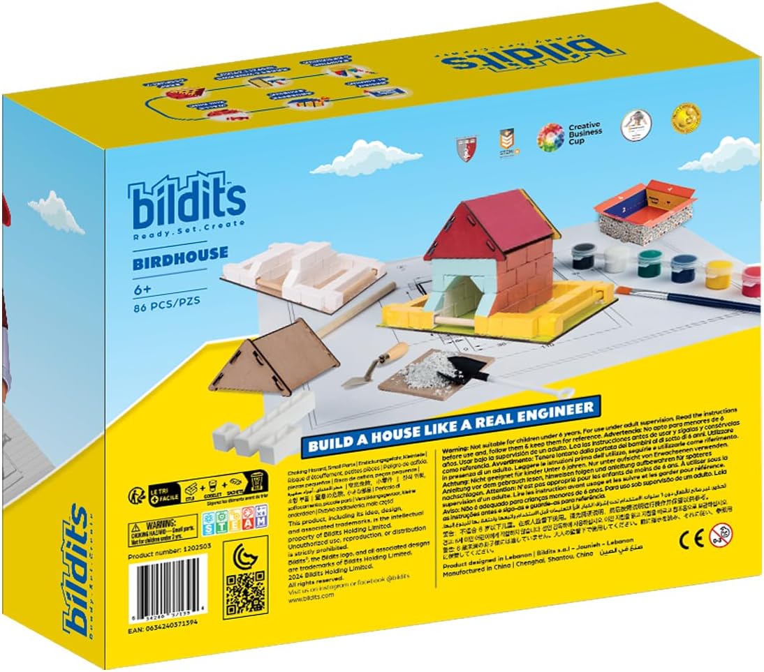 Bildits BirdHouse DIY Kit – 150-Piece Real Brick Birdhouse Set — image 5