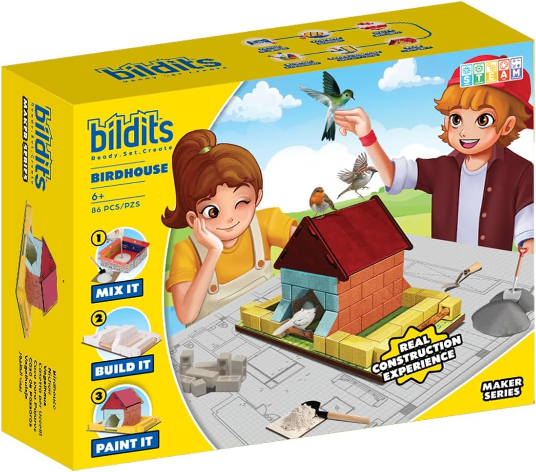 Bildits BirdHouse DIY Kit – 150-Piece Real Brick Birdhouse Set — image 3