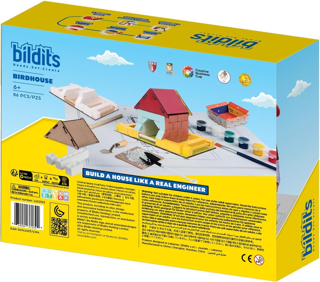 Bildits BirdHouse DIY Kit – 150-Piece Real Brick Birdhouse Set — image 4