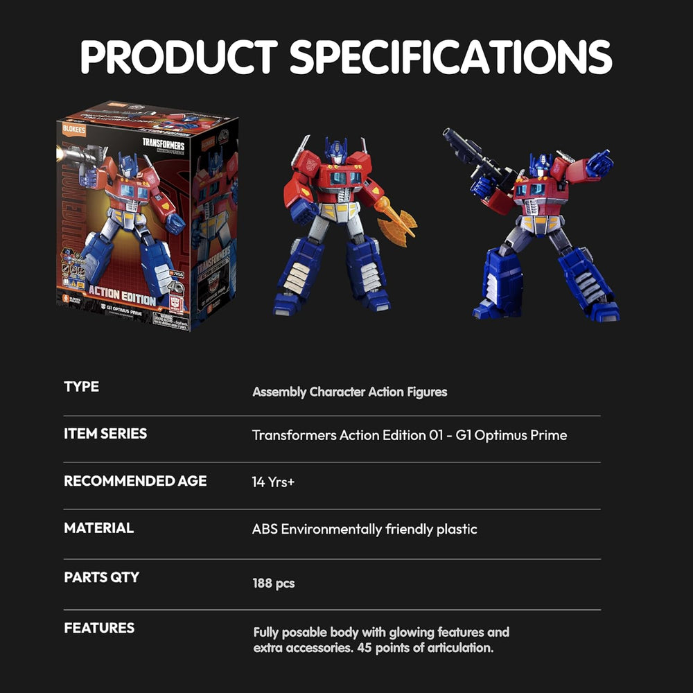 BLOKEES Transformers Classic G1 Optimus Prime Model Figure - Colorland Toys