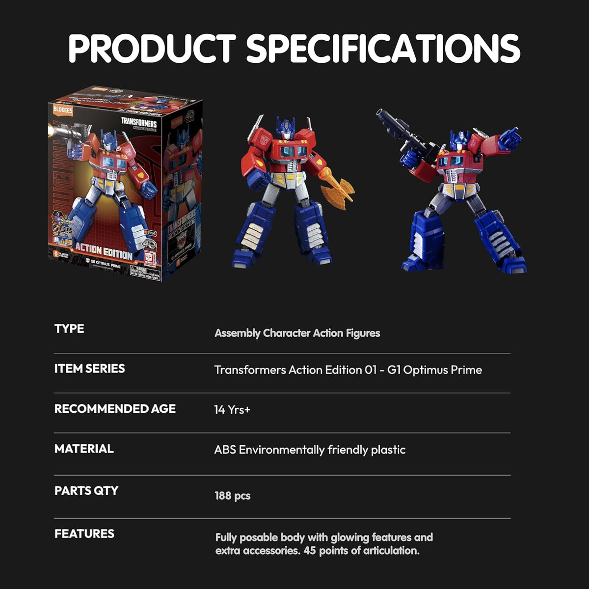BLOKEES Transformers Classic G1 Optimus Prime Model Figure — image 6