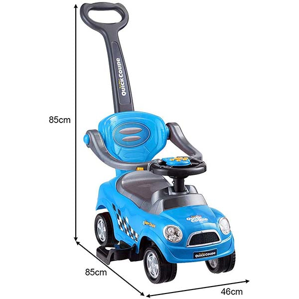 QuickCoupe 3-in-1 Pushing Car Blue B5128/321 - Colorland Toys