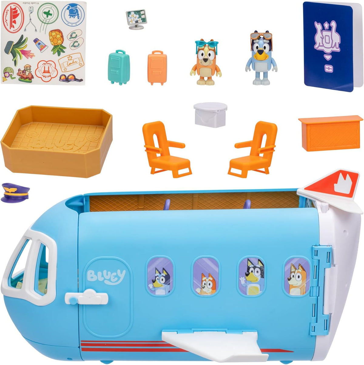 Bluey 3-in-1 Airplane Playset – Plane, Resort & Boat | Lights, Sounds & Exclusive Bluey & Bingo Figures 17670 — image 6