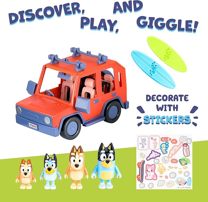 Bluey S11 Heeler Family Road Trip 4WD Vehicle 17661 - Colorland Toys