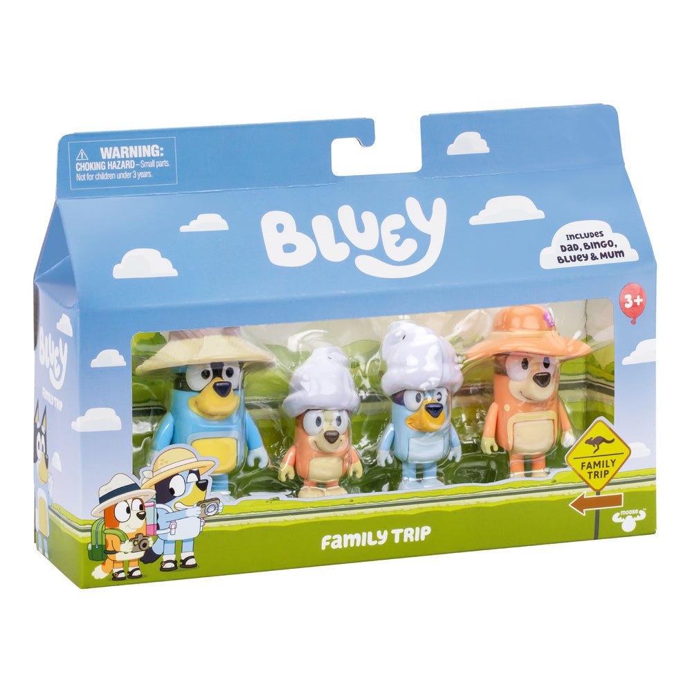 Bluey S11 Holiday Fig 4 Pack Family Trip 17654 - Colorland Toys