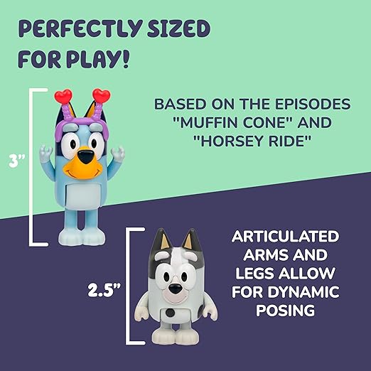 Bluey S13 Figure 2Pk Spring Time Bluey & Muffin 18913 - Colorland Toys