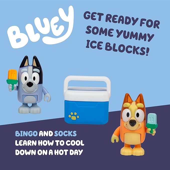 Bluey S13 Lets Play Chef Figure 2Pack Ice Blocks Bingo & Socks 18914 - Colorland Toys